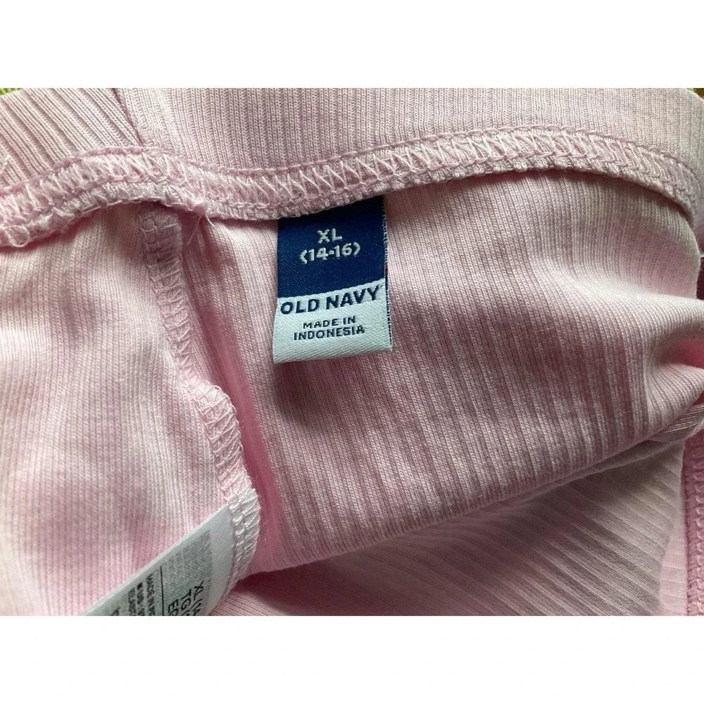 NWT Old Navy Lettuce Edge Pink Ribbed Bike Shorts - girls XL (14-16)